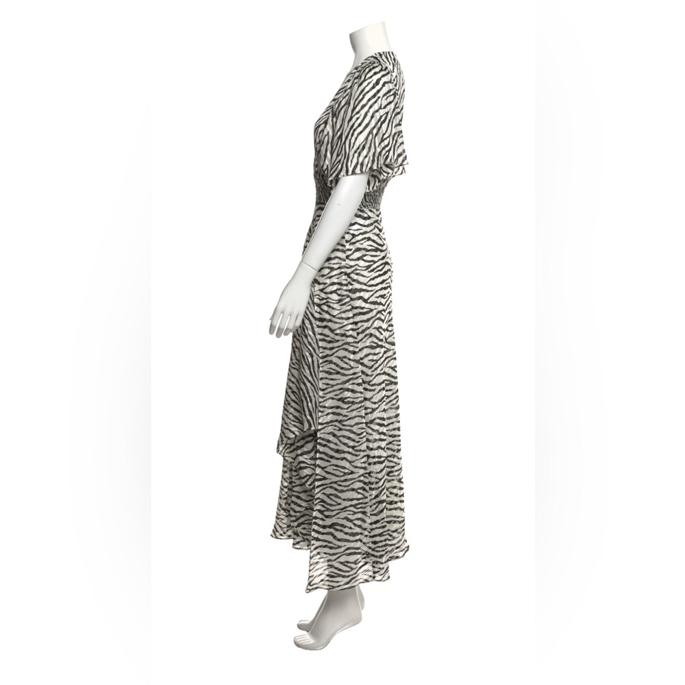 Maje Rachelle Shirred Zebra-Print Jacquard Maxi Dress Size 36 or S - Picture 2 of 16